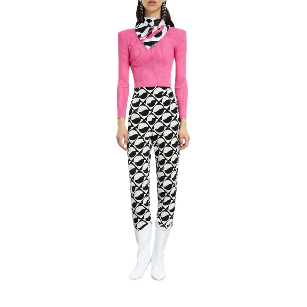 Nocturne Silky Print Pants! Side Zipper!